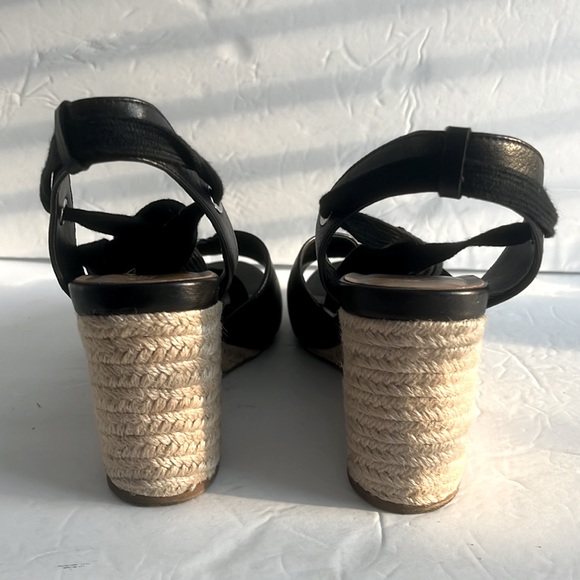 AEROSOLES Shoes $80 Women Cleverdale Leather Espadrille Wedge Sandals Size 9.5M - Picture 5 of 6